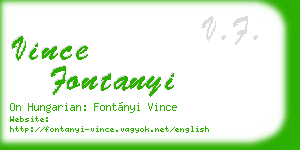 vince fontanyi business card
